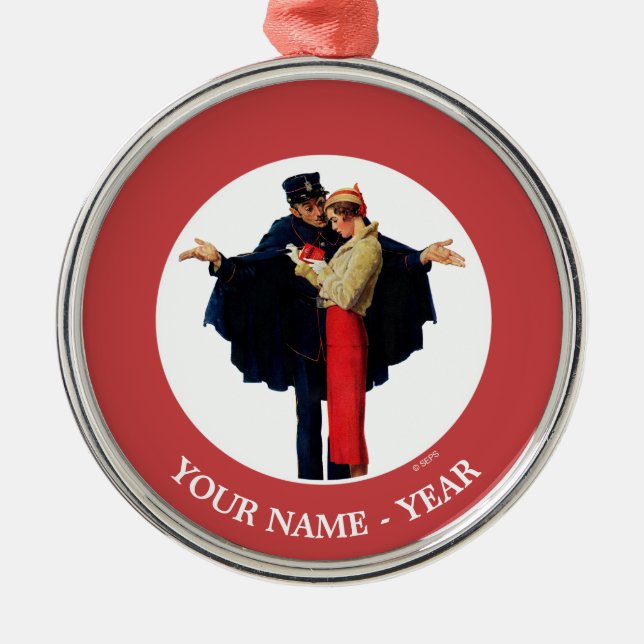 Ornement Rond Argenté Perdu à Paris (Devant)