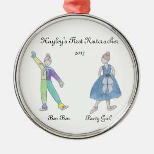 Ornement Rond Argenté Personnalisé Bon-Bon / Fête Fille Noisette Ornamen
