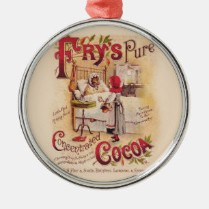 Ornement Rond Argenté Petit Chaperon Rouge Vintage, Cacao Victorien