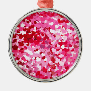 Ornement Rond Argenté Pink Confeti
