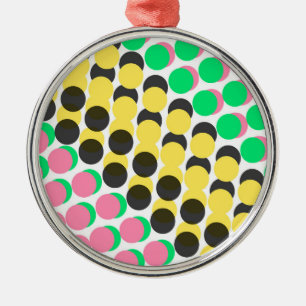 Ornement Rond Argenté Points recouverts