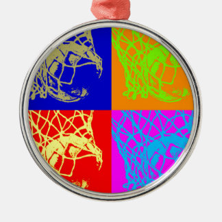 Ornement Rond Argenté Pop Art Basket