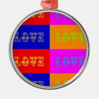 Ornement Rond Argenté Pop Art Love