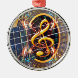 Ornement Rond Argenté Psychadélique Accoustique Guitare, conception de l