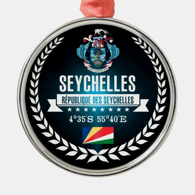 Ornement Rond Argenté Seychelles (Devant)