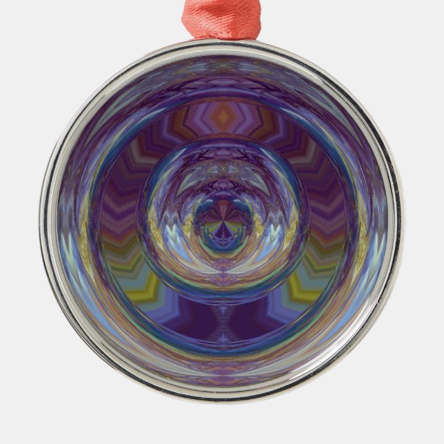 Ornement Rond Argenté Sortie (Devant)