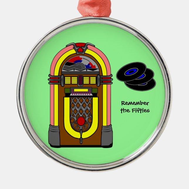 Ornement Rond Argenté Souvenez-vous des années cinquante (Devant)