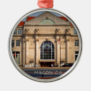 Ornement Rond Argenté STATION TERMINALE - Macon, la Géorgie