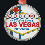 Ornement Rond Argenté SYMBOLE RÉtro DE Las Vegas<br><div class="desc">SYMBOLE RÉtro DE Las Vegas</div>
