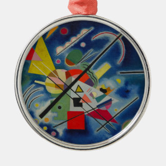 Ornement Rond Argenté Tableau bleu de Kandinsky