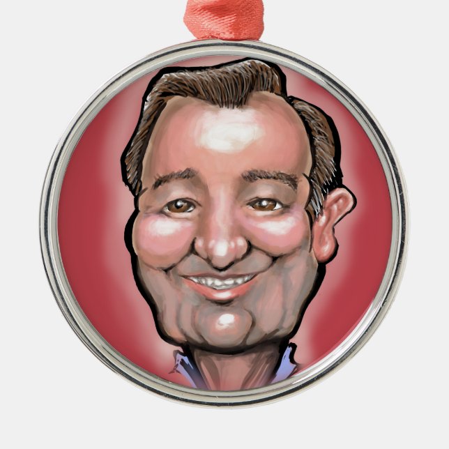 Ornement Rond Argenté Ted Cruz (Devant)