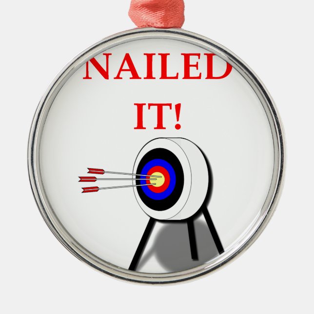 ORNEMENT ROND ARGENTÉ TIR À L'ARC (Devant)