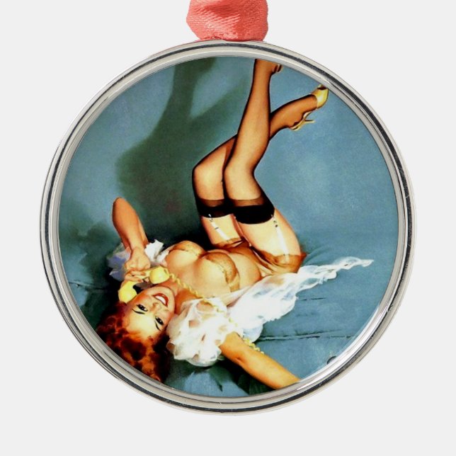 Ornement Rond Argenté Un appel téléphonique vilain (Devant)