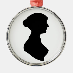 Ornement Rond Argenté Victorian Regency Femme Silhouette Art indépendant