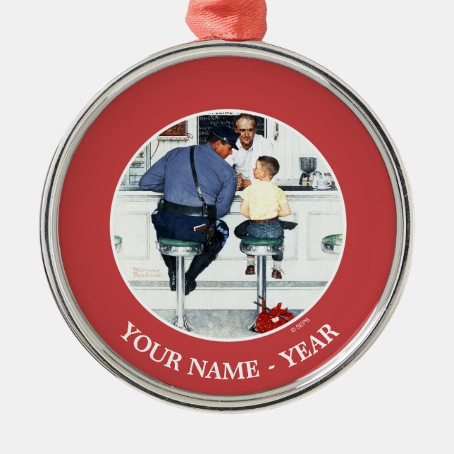 Ornement Rond Argenté Volant (Devant)