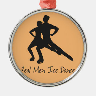 Ornement Rond Argenté Vraie danse de glace d'hommes