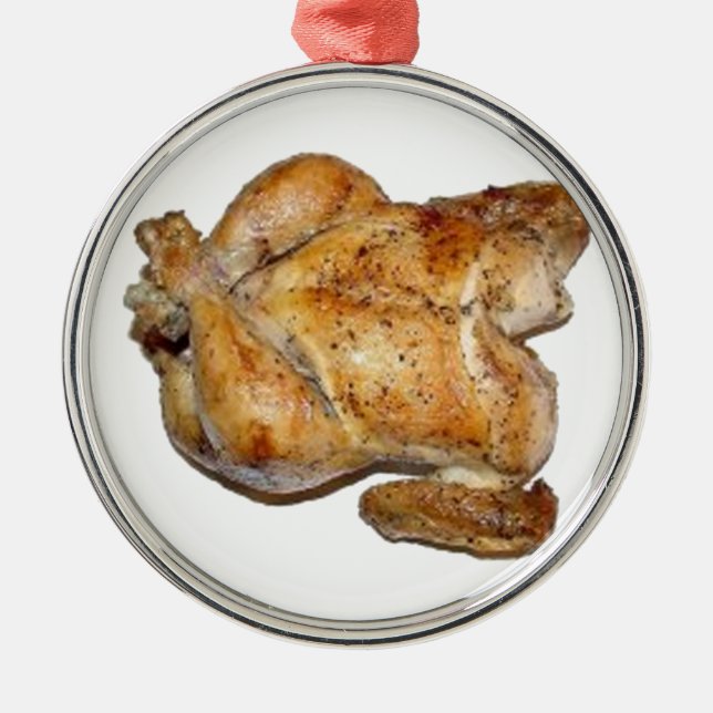 Ornement Rond Argenté Whole Roast (Devant)