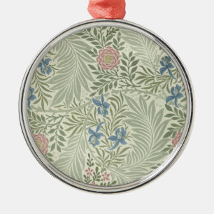 Ornement Rond Argenté William Morris Larkspur Fond d'écran floral