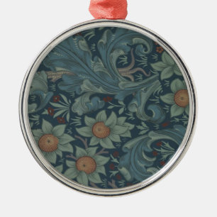 Ornement Rond Argenté William Morris Orchard Art Motif