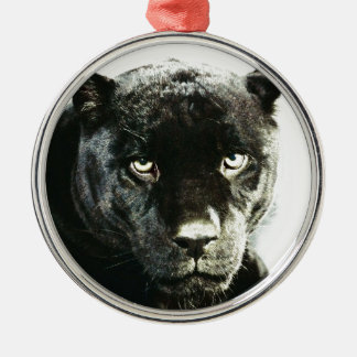 Ornement Rond Argenté Yeux Jaguar