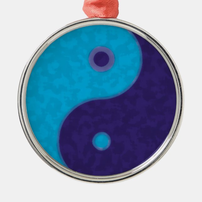 Ornement Rond Argenté yin yang zen méditation tao (Devant)