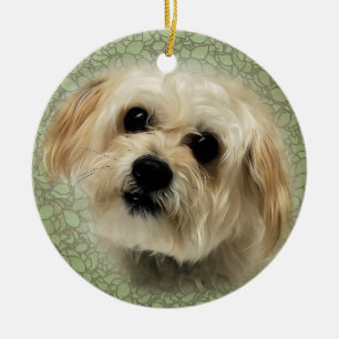Ornement rond de Noël de chiot doux de Morkie