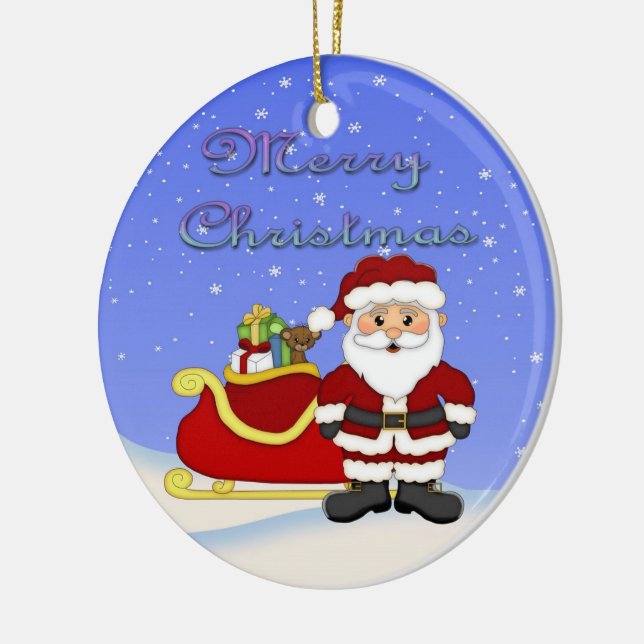 Ornement rond de Père Noël de Joyeux Noël (Gauche)