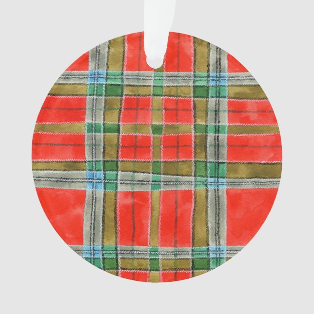 Ornement rond en acrylique MAC BAIN TARTAN (devant)