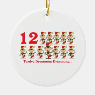 Ornement Rond En Céramique 12 jours douze batteurs tambourinant