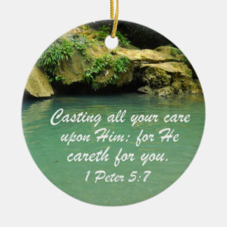 Ornement Rond En Céramique 1 Pierre 5:7