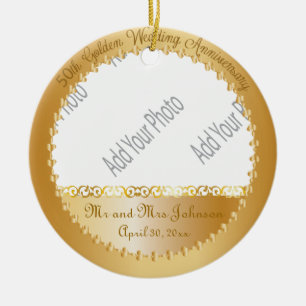Ornement Rond En Céramique 50e anniversaire du Mariage - Photo do-it-yourself