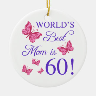 Ornement Rond En Céramique 60e anniversaire pour maman