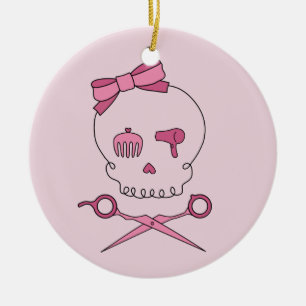 Ornement Rond En Céramique Accessoire pour cheveux et croisés de ciseaux (ro