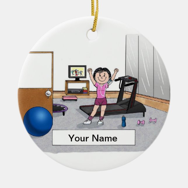 Ornement Rond En Céramique Aérobic - Femme (Devant)