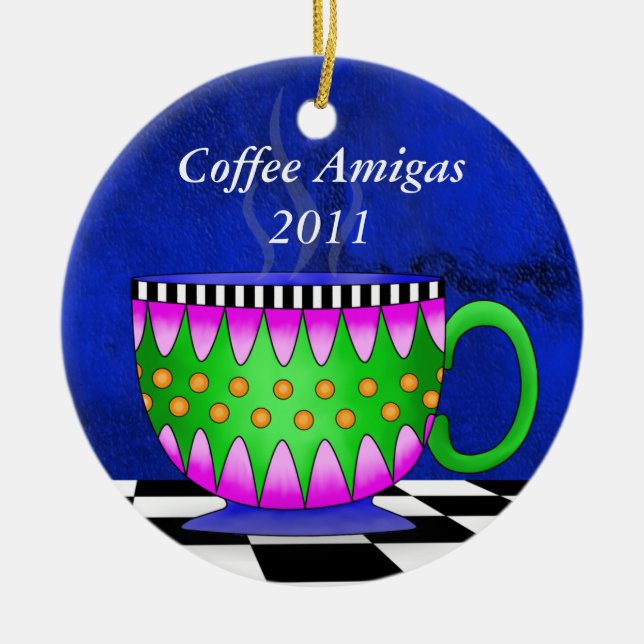 Ornement Rond En Céramique Amigas Toscan Coffee Cup Orament (Devant)