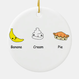 Ornement Rond En Céramique Amis de tarte crème de banane