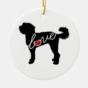 Ornement Rond En Céramique Amour de Labradoodle