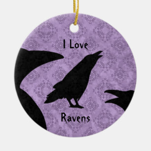 Ornement Rond En Céramique Amour gothique Ravens d'I