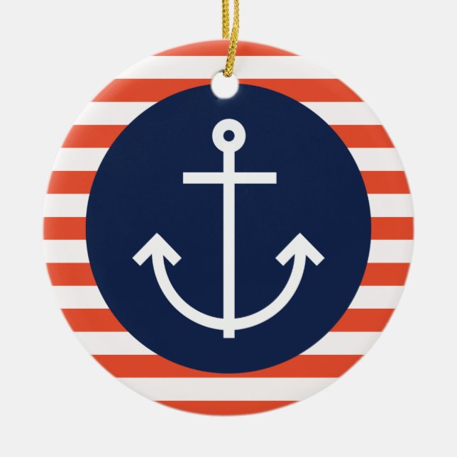 Ornement Rond En Céramique Ancré (Devant)