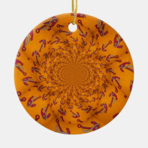 Ornement Rond En Céramique Ancre Kaleidoscope