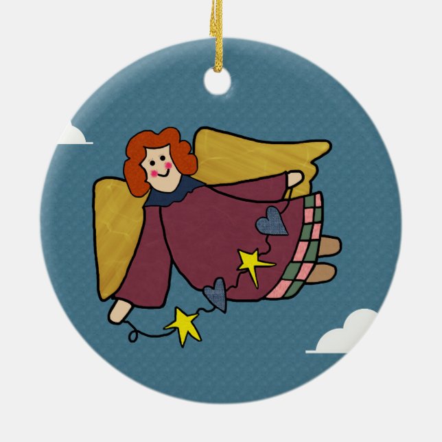 Ornement Rond En Céramique Angel (Dos)