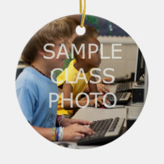 Ornement Rond En Céramique Année photo de l'enseignant
