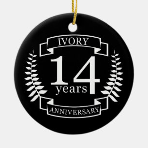 Ornement Rond En Céramique anniversaire du mariage ivoirien 14 ans
