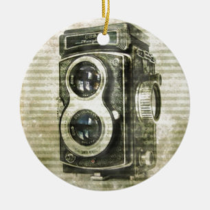 Ornement Rond En Céramique Appareil-photo grunge de cru de photographie de