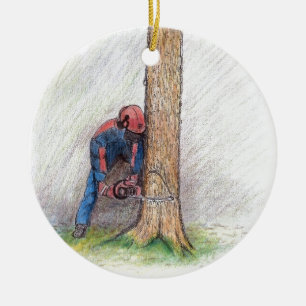 Ornement Rond En Céramique Arboriste
