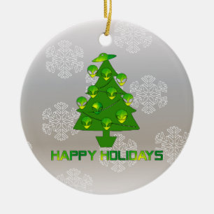 Ornement Rond En Céramique Arbre étranger de vacances