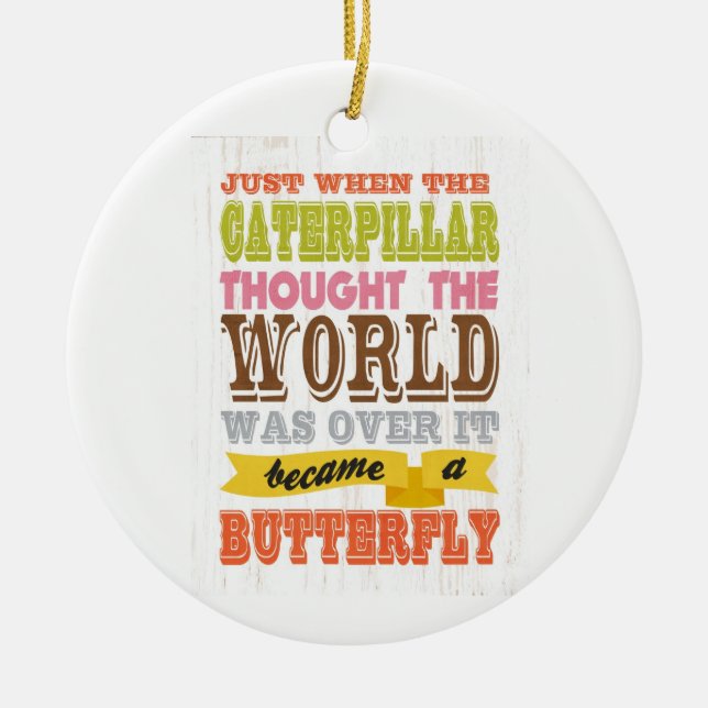 Ornement Rond En Céramique Art inspiré - Caterpillar (Devant)