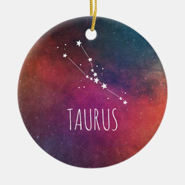 Ornement Rond En Céramique Astrologie du Taurus (Devant)