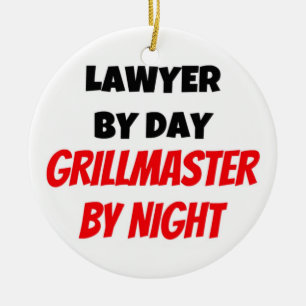 Ornement Rond En Céramique Avocat par jour Grillmaster par nuit