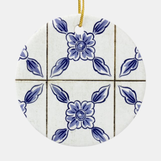 Ornement Rond En Céramique azulejo (Devant)
